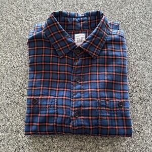 Gap Shirt Mens S Flannel Button Up Standard Fit Blue Plaid‎ Midweight